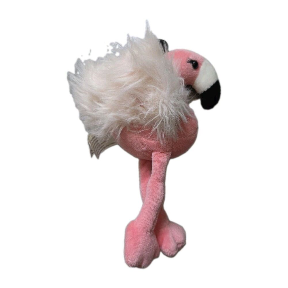 Scentsy Buddy Plush Pink Flamingo Stuffed Animal White Fluffy Wings 8" Toy GUC
